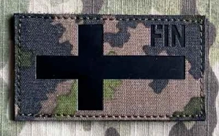 Action LaserCut Patch - Finland Flag - FIN - Medium - M05 Woodland - nášivka