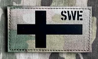 Action LaserCut Patch - Sweden Flag - SWE - Medium - Multicam - nášivka