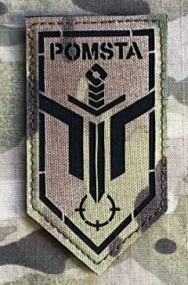 Ukrajina Military Velcro Patch 3rd Assault Brigade Unmanned Systems Battalion Pomsta LaserCut - Multicam - nášivka