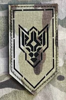 Ukrajina Military Velcro Patch 1st AZOV Corps - 20th Operational Brigade "Lyubart" - 4th Operational Battalion LaserCut - Multicam - nášivka