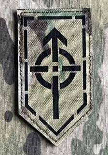 Ukrajina Military Velcro Patch 3rd Assault Brigade - International Rifle Battalion LaserCut - Multicam - nášivka