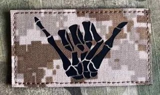 Action LaserCut Patch - Shaka Bones - Medium - AOR1 - nášivka