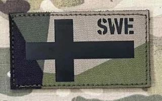 Action LaserCut Patch - Sweden Flag - SWE - Medium - M90 - nášivka