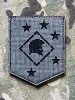 Action LaserCut Patch - USMC Marine Raiders - Spartan - Wolf Grey - nášivka
