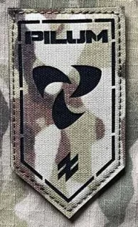Ukrajina Military Velcro Patch 1st AZOV Corps - 41st Unmanned Systems Regiment “Pilum” - Unmanned Systems Battalion Special Forces “Taifun” LaserCut - Multicam - nášivka