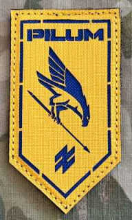 Ukrajina Military Velcro Patch 1st AZOV Corps - 41st Unmanned Systems Regiment “Pilum” LaserCut - Color - nášivka