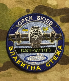 Ukrajina Military Patch Open Skies OSY-37T(F) nášivka