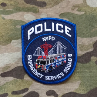 PoliceFirePatches USA NYPD Police Emergency Service Squad 6 Patch - nášivka