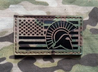 TF LaserCut Patch US Flag Spartan Infra - Multicam - nášivka