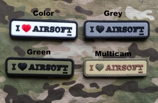 101inc I Love Airsoft PVC Patch - nášivka