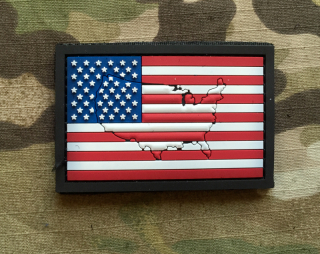 101inc Contour Flag USA PVC Patch - nášivka