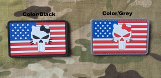 US Hello Kitty Punisher Flag PVC Patch