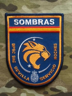 PoliceFirePatches Spain Policia Nacional Sombras BPSC SAC Sevilla Servicio Noches - nášivka