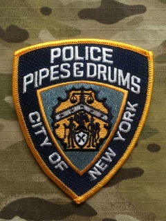 PoliceFirePatches USA NYPD Police Piper Drums - nášivka