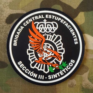 PoliceFirePatches Spain Policia Nacional Brigada Central Estupefacientes Sección III - Sintéticos PVC Patch - nášivka
