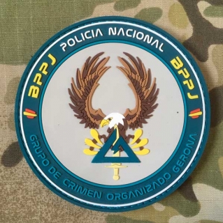 PoliceFirePatches Spain Policia Nacional Grupo de Crimen Organizado - Gerona PVC Patch - nášivka
