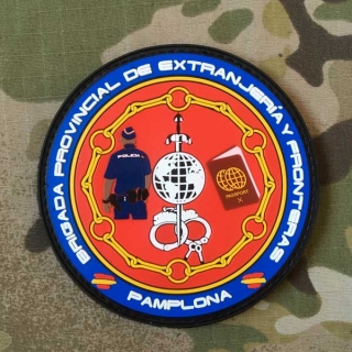 PoliceFirePatches Spain Policia Nacional Brigada Provincial de Extranjería y Fronteras - Pamplona PVC Patch - nášivka