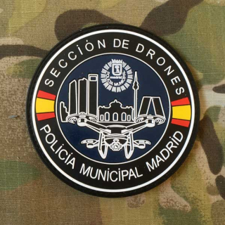 PoliceFirePatches Spain Policía Municipal - Madrid - Sección de Drones PVC Patch - nášivka
