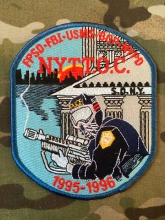 PoliceFirePatches USA FPSD-FBI-USMS-BOP-NYPD NYTTOC 1995-1996 - nášivka