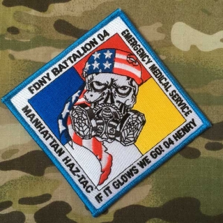 PoliceFirePatches USA NYFD Battalion 04 Emergency Medical Service - nášivka