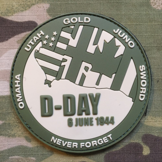101inc D-Day Never Forget PVC Patch - Green - nášivka