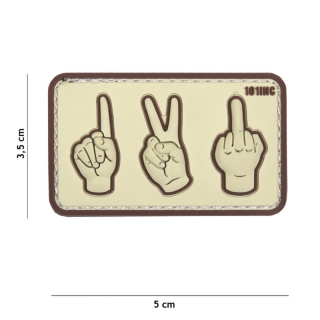 101inc One, Two, Fuck You PVC Patch - Coyote - nášivka
