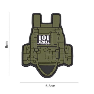 101inc Tactical Vest PVC Patch - Green - nášivka