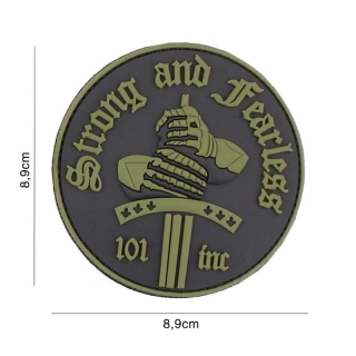 101inc Strong and Fearless PVC Patch - Forest - nášivka