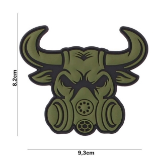 101inc Gasmask Bull PVC Patch - Green - nášivka