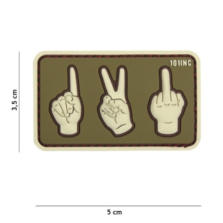 101inc One, Two, Fuck You PVC Patch - Desert - nášivka
