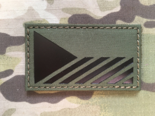 TF LaserCut Patch Czech Flag Infra - Olive Drab - nášivka