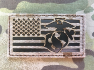 TF LaserCut Patch US Flag Marines Infra - AOR 1 - nášivka