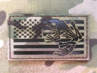 TF LaserCut Patch US Flag Seal Frog Infra - Multicam - nášivka