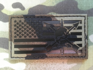 TF LaserCut Patch US Flag SF Nous Defions Infra - Woodland - nášivka