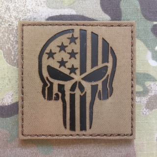 TF LaserCut Patch US Punisher Infra - Coyote Brown - nášivka