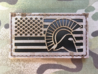 TF LaserCut Patch US Flag Spartan Infra - AOR 1 - nášivka