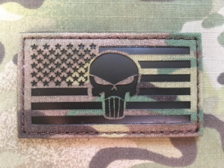 TF LaserCut Patch US Flag Punisher Infra - Multicam - nášivka