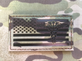 TF LaserCut Patch US Flag Medic Infra - Multicam - nášivka