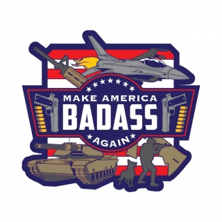PATRIOT Stickers Make America Badass Again - samolepka