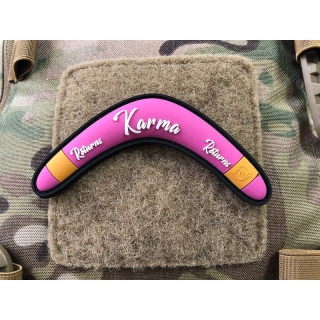 JTG Karma Returns Boomerang PVC Patch - Pink - nášivka