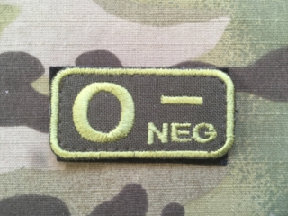 Ukrajina Military Velcro Patch Bloodtype O Neg - nášivka