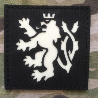 TF LaserCut Patch Czech Lion GID - Large - Black/GID - nášivka
