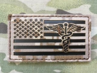 TF LaserCut Patch US Flag Medic Infra - AOR 1 - nášivka