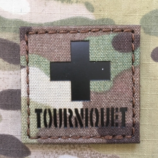 TF LaserCut Patch Red Cross Tourniquet Infra - Large - Multicam  - nášivka