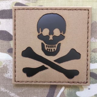 TF LaserCut Patch Pirate Skull Infra - Coyote Brown - nášivka