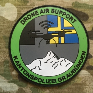 PoliceFirePatches Switzerland KantonsPolizei Graubünden - Drone Air Support - nášivka