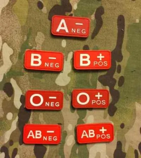 YJPF Blood Type PVC Patch - GID/Red