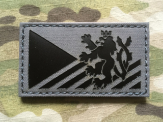 TF LaserCut Patch Czech Lion Flag Infra - Wolf Grey - nášivka