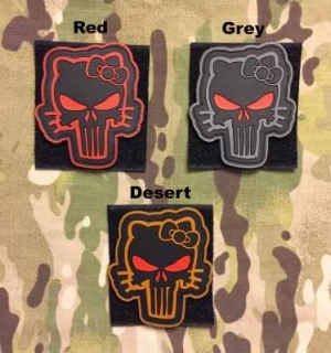 YJPF Hallo Kitty Punisher Skull PVC Patch
