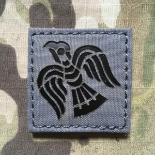 TF LaserCut Patch Viking Raven Infra Small - Wolf Grey - nášivka